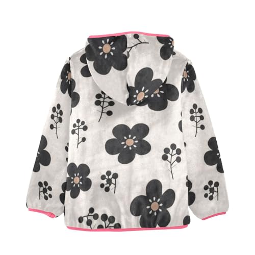 GuoChe Black Flowers Boys Sherpa Jacket2