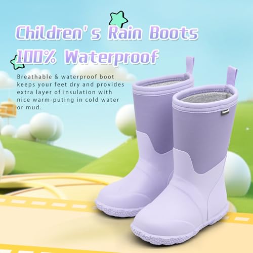 Kaussures Kids Rain Boots for Toddler Girls Boys Waterproof Insulated Rubber Winter Rain Boot for Child2