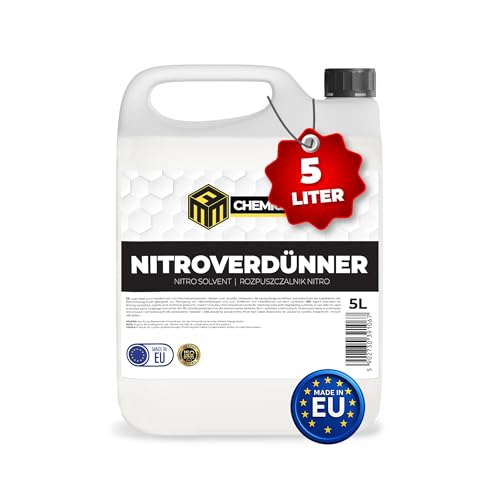 MRM Chemicals Nitroverdünner Leistungsstarke Nitroverdünnung für Farben & Lacke | Zum Verdünnen & Reinigen von Werkzeugen | 1 × 5 L | Profi-Qualität