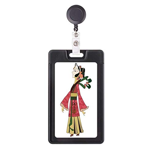 Funda retráctil para tarjetas de identidad con diseño de sombras chinescas