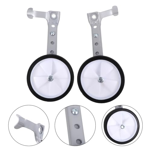 Ruedas auxiliares de entrenamiento SUPVOX para bicicletas de 16/24 pulgadas, estabilizadores traseros ajustables, par en color plata para equilibrio y soporte al andar en bicicleta miniatura 7