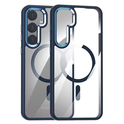 Image of iFAST Premium Back Cover Case Compatible with Galaxy S24 Ultra Soft Shokproof TPU and Hard Polycarbonate (PC) (with Camera Ring | Blue)