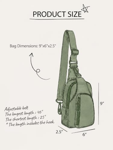 Image of ODODOS Sling Bag with Adjustable Straps Crossbody Chest Bag Lightweight Backpack for Casual Traveling Hiking