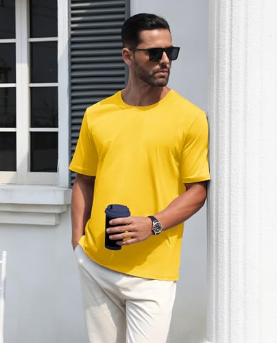 EKLENTSON Men's Cotton Crewneck T-Shirts Short Sleeve Plain Tee Moisture Wicking Casual Tshirts Solid Color2