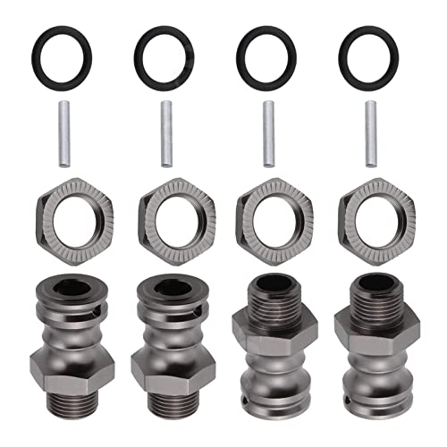 Pistro 4 Pack Aluminum 17Mm To 23Mm Wheel Extension Hex Drive Hub Adapter Widener For 1/8 Rc Car Monster Truck - Titanium Gray #TOP4
