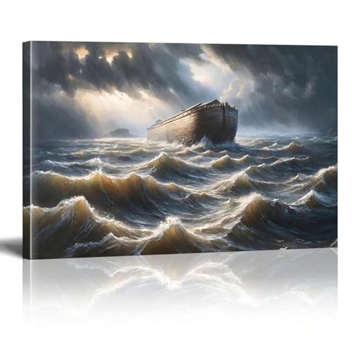 Peinture sur toile de qualité supérieure bateau de pêche affiche d'art contemporain 80x140 cm