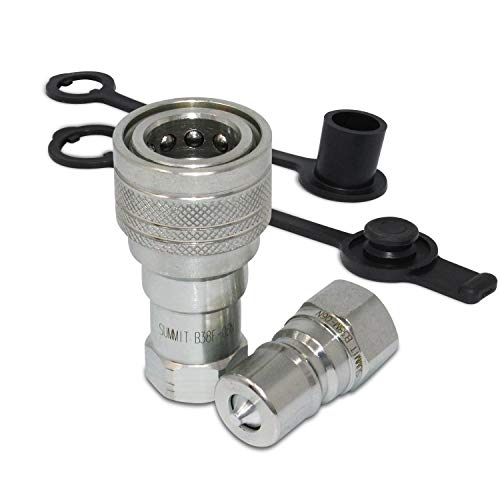 Image of Summit Hydraulics 3 /8 inch NPT ISO 7241-B Quick Disconnect Hydraulic Coupling /Coupler Set