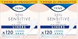 TENA Lights Sensitive Proteggi-slip Lungo, Pacco Scorta Mensile 120 Pezzi (Confezione da 2)