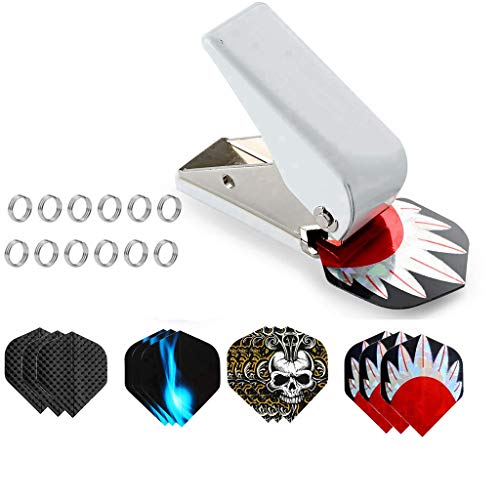 Crazy-M Darts Flight Locher mit Dart Flights Set mit und Shaft Federringe Set - Slotmachine Flights Zubehör Darts Flight Punch - Slotmachine Flights Zubehör Erwachsene ，Dartflights Lochen Maschine