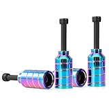 Aluscota Scooter pegs - 2 stück Pro Stunt Scooter Pegs Rainbow Schward mit 12.9 Stufe Achse und Befestigungsmutter | Aluminium PRO-Roller-PEG | 5050s Grinds