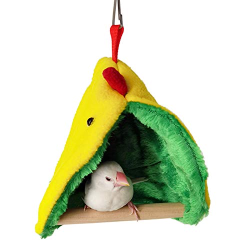 Winter Warm Bird Hammock Tent Parrots Hanging Nest Shed Hut，Small Birds Soft Plush Sleeping Bed Hideaway Cave For Parakeets Cockatiels Conures Lovebirds Finch，Cute Birdcage Perch Stand Swing Toy #TOP17
