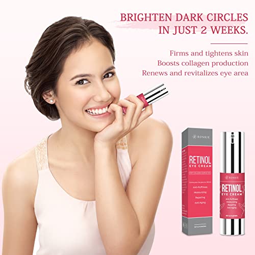 Retinol Eye Cream For Dark Circles And Puffiness, Anti Aging Eye Cream With Hyaluronic Acid And Collagen, Under Eye Cream Dark Circles And Puffiness,Lightweight Eye Cream Gel To Smooth Fine Lines And Hydrate Eye Area, Suitable For Sensitive Skin & Fragrance Free #TOP1