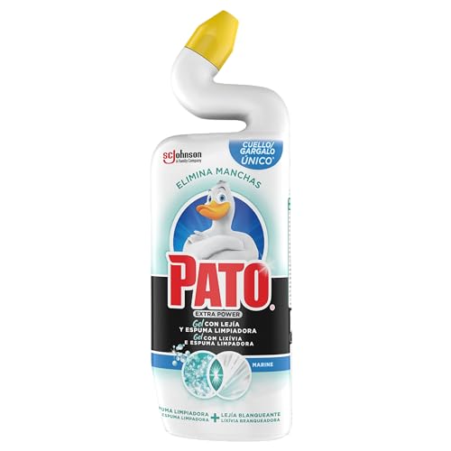 Pato WC Extra Power Marine, Limpieza Total e Inmediata del Inodoro, con Lejía Blanqueante y Espuma Limpiadora, 1 Gel 750 ml