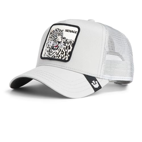 Image of Goorin Bros. The Farm Unisex Original Adjustable Snapback Trucker Hat, Grey (The Menace Snow Leopard), One Size