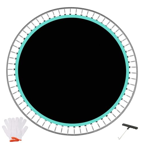 DEIFRE Trampoline Replacement Mat Fit 15 Ft Round Trampoline with 96 V-Hooks Using 7.0 Springs UV-Resistant with Install Tool (Spring not Included) (15FT-96V-Rings-7.0 Spring-159.3 Diam)