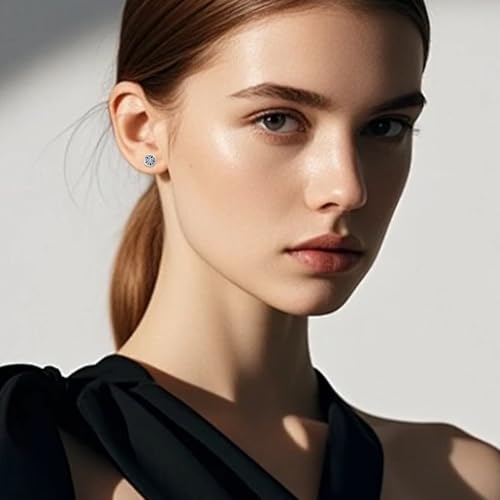 Black Onyx Stud Earrings for Men 925 Sterling Silver Viking Rune Tree of Life/Celtic Knot/Cat/Eye of Horus Earring Nordic Rune Viking Jewelry Gifts for Christmas Birthday Father's Day New Year4