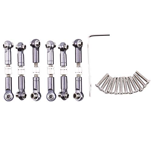6Pcs Adjustable Metal Linkage Pull Rod Front/Rear Servo Link for Wltoys A949 A959 A969 A979 K929 RC Car Upgrade Spare
