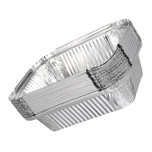 TIDTALEO 20個入り使い捨てアルミホイルパン 角型 焼き肉パーティー用耐熱オーブン対応トレー 均一加熱でローストや調理に 食品くっかない設