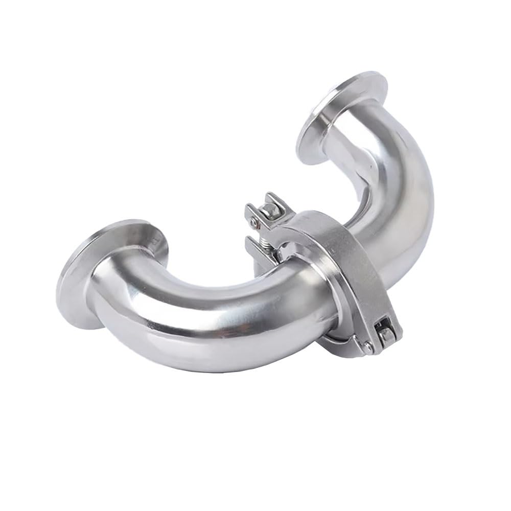 1 zestaw 304 SS kolano 90° sanitarne - kompatybilne z zaciskiem Tri Clamp (1,5"/2"/2,5") z uszczelką silikonową do kontaktu z żywnością(45mmx64)
