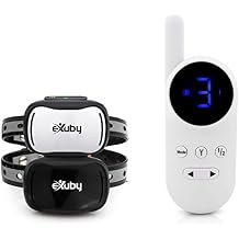 eXuby Tiny Dual Shock Collar - Smallest Collar on The Market - Sound, Vibration, Shock - 9 Intensity Levels - Pocket-Size Remote - Long Battery Life - Water-Resistant - White Remote