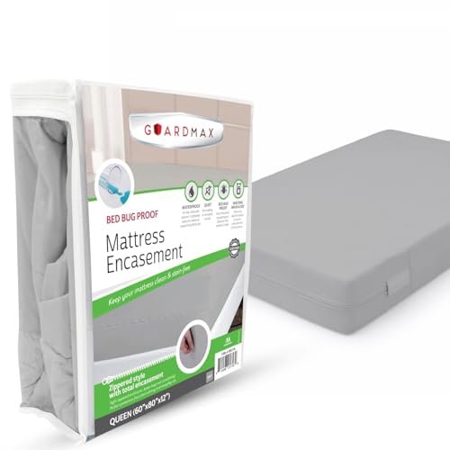 Guardmax Queen Mattress Protector Zippered, Bed Bug Mattress Cover