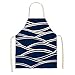 BABAOZHOUHE Küche Schürze Apron Marineblau Geometrisches Muster Küche Ärmellose Schürzen Baumwolle Leinen Lätzchen 53 * 65Cm Haushalt Frauen Reinigung Hausmannskost 2Wq-46409-007