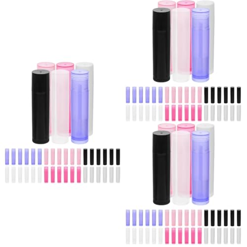 Beavorty 4 Juegos Tubo De Lápiz Labial Bálsamo Transatlántico Contenedor De Exfoliación Corporal Tinte Tarros De Crema Con Tapas Cosmético Relleno De Labios Equipo El Plastico 60 Piezas * 4