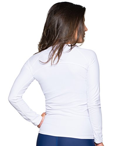 Tuga Women's Zip Rash Guard, UPF 50+ Sun Protection Swim Shirt, Made in USA2