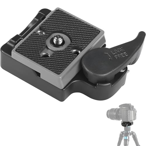 AONAYO Kamera-snelwisselplaat, statiefbevestiging, zwart, 3/8"-1/4" schroefadapter, compatibel met Manfrotto 200pl-14, 496rc, 498rc2, 804rc2