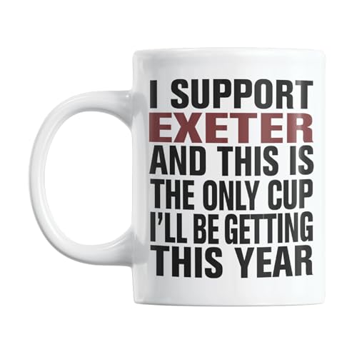 Gift Island Tazza regalo per i tifosi di Exeter, tazza regalo per i fan di Exeter, tazza da calcio per amici, colleghi, cugini, zii, papà, figlio, fratello, 325 ml