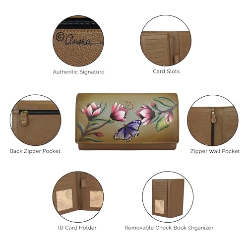 Anna by Anuschka Women's Hand-Painted Original Leather RFID Checkbook Clutch Wallet4