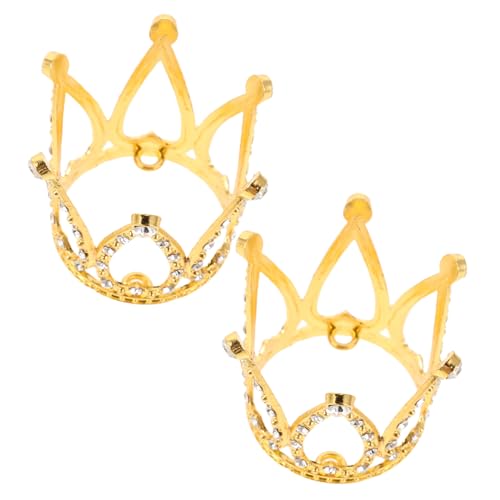TOBBOMEY 2 Piezas Mini para Pastel con Rhinestones Dorada Decoración Elegante para Tartas de Cumpleaños Showers y Celebraciones Especiales Adorno Ligero y Resistente