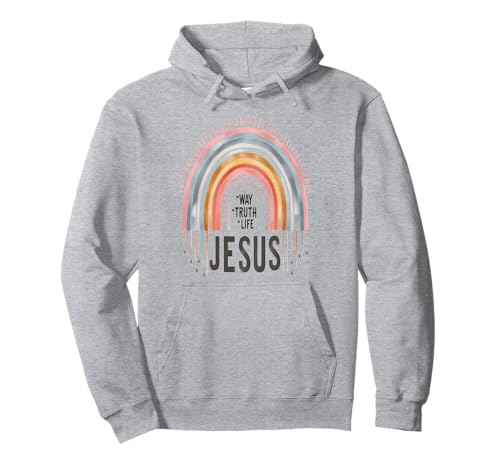 Jésus The Way Truth Life Rainbow Design pour la foi chrétienne Sweat à Capuche