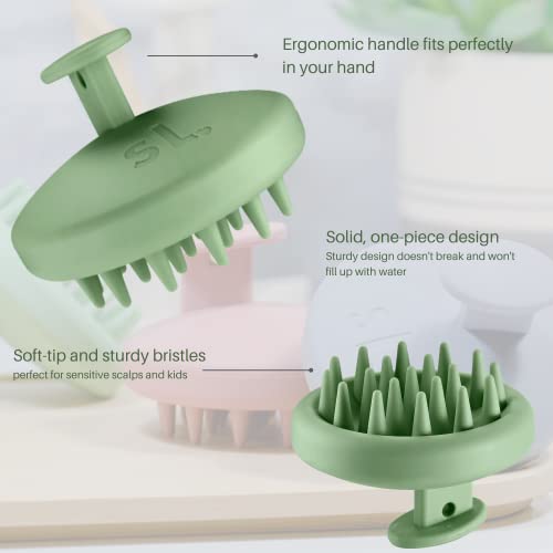 Scalpluv | Scalp Massager Hair Brush, 3 In 1 Hair Massager, Exfoliator, Promotes Hair Growth, Dandruff Treatment, Waterproof Shower Scalp Scrubber With Soft Bristles, Shampoo Scrubber (Mint) #TOP3