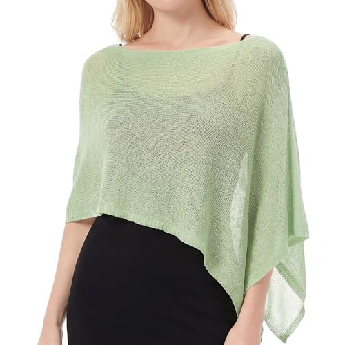 Image of Women Sheer Poncho Shrug Summer Sheer Blouse Top Lightweight Poncho Bolero for Evening Dress