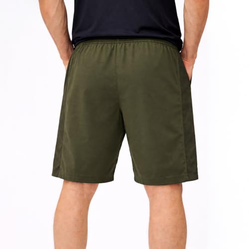 Image of Pepe Jeans Men's Solid Poly Blend Regular Fit Active Shorts | Comfortable Sportswear for Gym, Running, Training & Leisure Wear | Breathable Quick-Dry Fabric | Elastic Drawstring Waist | Zip Pockets