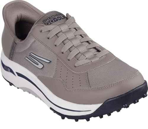 Skechers - Mens Go Golf Arch Fit - Line Up Slip On Shoes, Color Taupe, Size: 8.5 M US