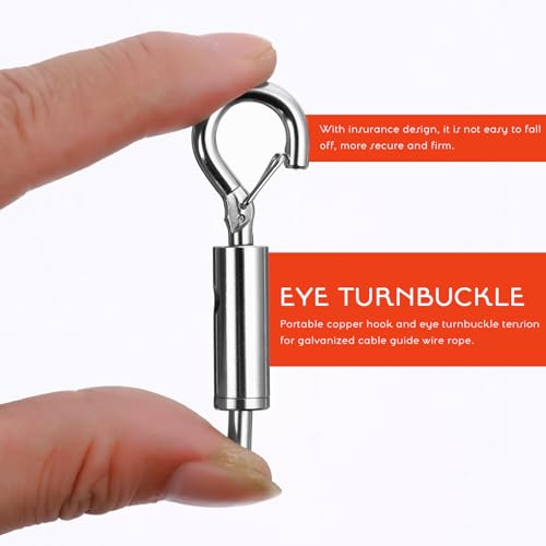 Cabilock 6 Pcs Wire Rope Turnbuckle Cable Guide with Hook and Eye Suspension Hardware for Wire Rope Cable Fastening and Tensioning in Industrial Lifting Applications miniatura 3