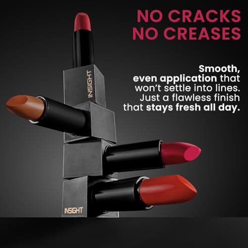 Image of INSIGHT Velvet Matte Lipstick (Serene Affection) | Long Lasting, Smudge-Proof & Non-Drying | Enriched with Cocoa Butter, Argan Oil & Vitamin E | Smooth Application, Bold Pigment - 3.8g