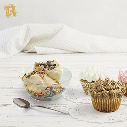 R-Kay 6 Oz Clear Plastic Small Bowls - 50 Pack Disposable Heavy Duty Dessert Bowls With Ice Cream and Salsa (6 OZ, 50 Count)
