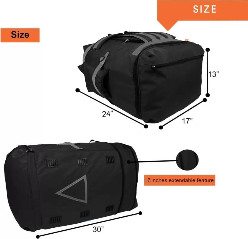 Image of SSBC Heavy Duty Large Delivery Bag | E-Kart & Food Delivery Bag | Professional Logistics Courier Delivery Backpack I 128Litre Capacity Waterproof,26 * 13 * 16Inches (Black)
