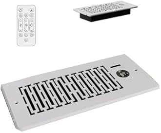 MOTCTQVD Register Booster Fan for 4"x10", 10-Speed Smart Vent Fan, Improves Heating and Cooling Vents for Home with Intelligent Thermostat and Remote Control