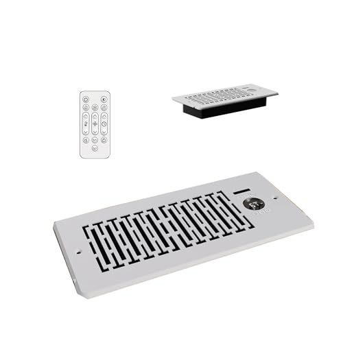 MOTCTQVD Register Booster Fan for 4"x10", 10-Speed Smart Vent Fan, Improves Heating and Cooling Vents for Home with Intelligent Thermostat and Remote Control