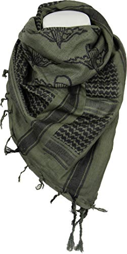 Mil-Tec Paratrooper Shemagh Headscarf, Oliva/Negro., Talla única