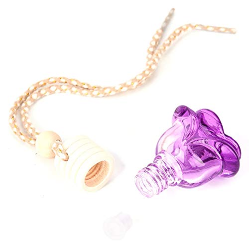 Car Hanging Perfume Bottles 7 Colors Car Air Freshener Diffuser Empty Glass Essential Oil Fragrance Diffuser Bottle Car Perfume Pendant Ornaments #TOP1