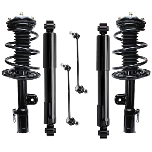 Image of Detroit Axle - 6pc Struts Shocks Kit for Toyota 2006-2012 RAV4 Complete 2 Front Struts with Coil Spring 2 Sway Bar Links 2 Rear Shock Absorbers 2007 2008 2009 2010 2011 Replacement Ready Struts 3.5L