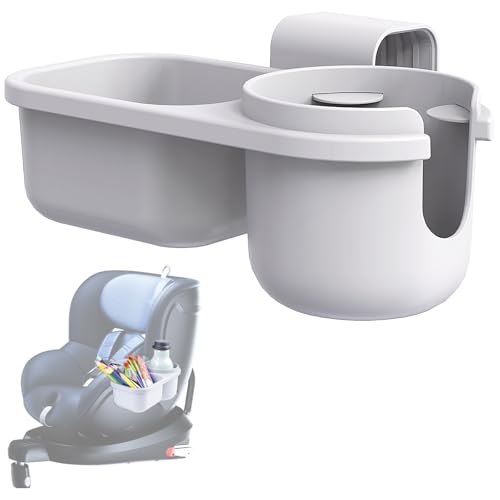 Image of Universal Kids Car Seat Snack Tray, 2 in 1 Cup Holder Snack Tray, Travel Tray for Toddlers Car Seat, Toddler Travel Essential Car Seat Accessories for Snacks, Toys, Books, Drink