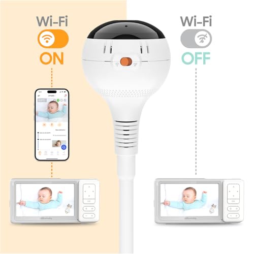 CHILLAX, Baby Monitor Giraffe Clip, 5'' HD LCD Screen, Full HD 1080p Camera, Flexible Arm, Night Vision, Walkie-Talkie - Image 4