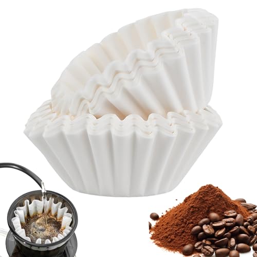 Ziyonix Lot de 200 Filtres à Café en Papier, 80/200 mm Filtres à Café Jetables Filtre à Panier Machine à Café Cafetières Maison Bureau