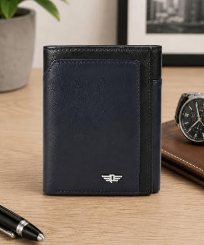 Image of Police Bosco Wings LITE Trifold Wallet-Navy /Black